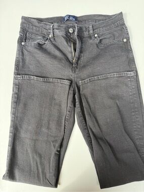 GAP Straight-Leg Gray Utility Jeans with Front Patch Pockets, 14/32
